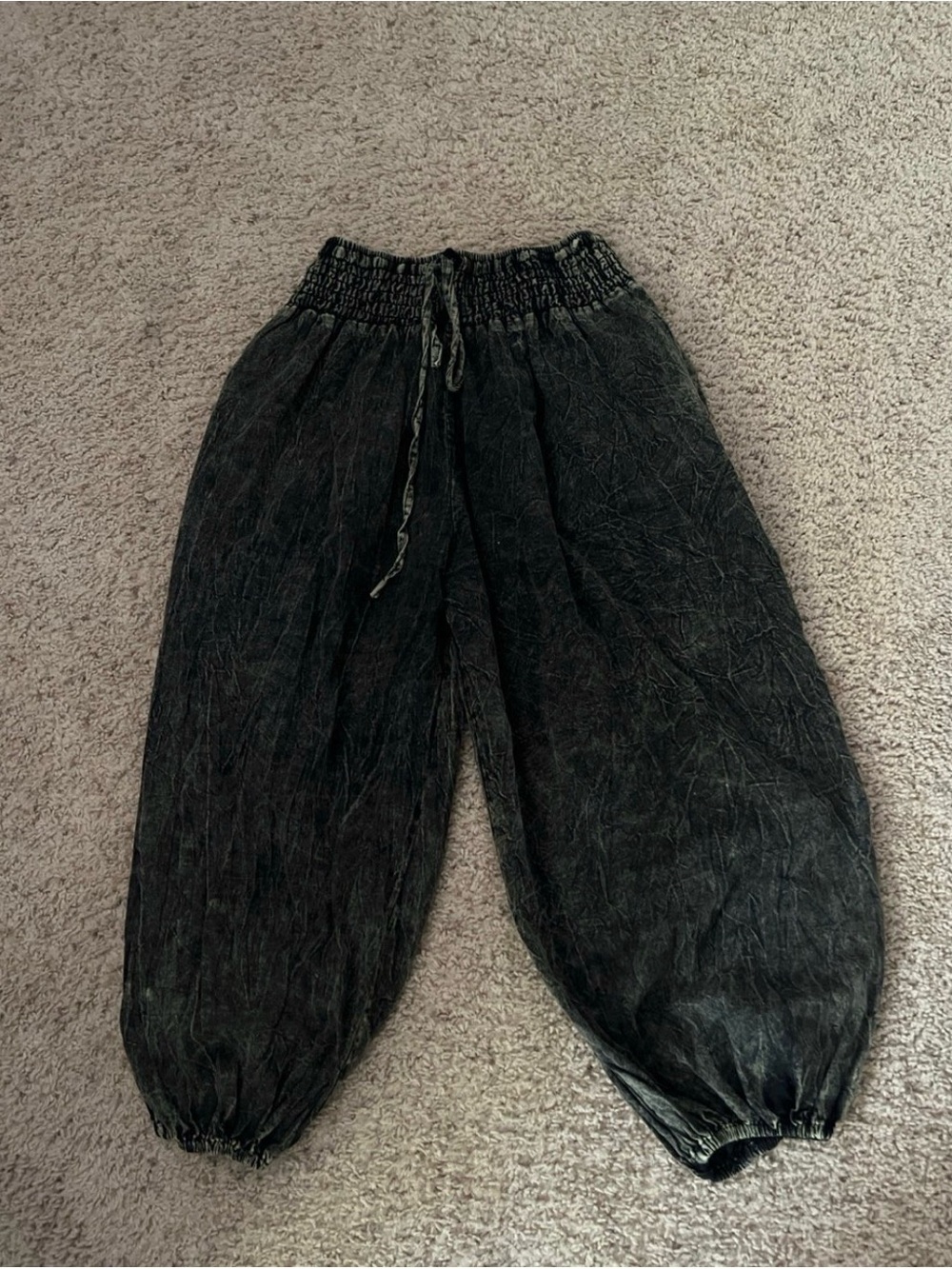 Kathmandu Olive Green Smocked Waist Harem Pants. - Picture 2 of 4